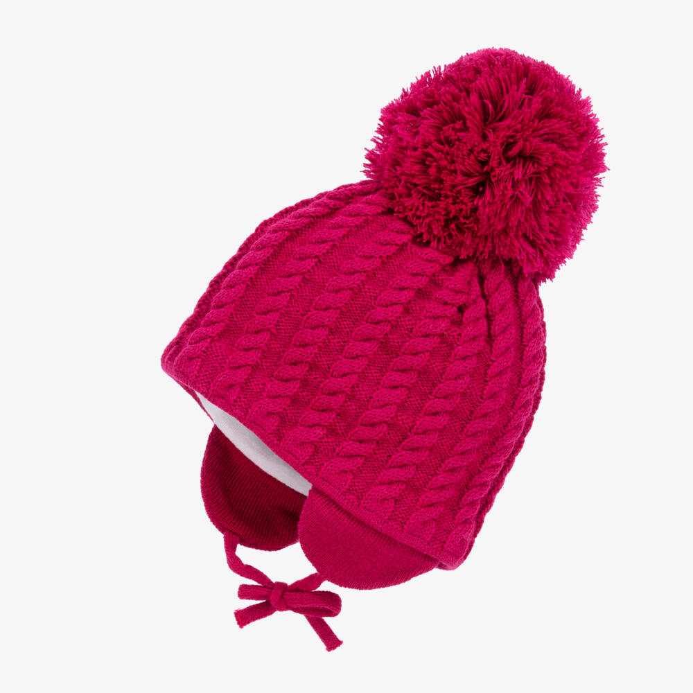 Sätila of Sweden-Girls Pink Laura Giant Pom-Pom Beanie | Childrensalon Outlet