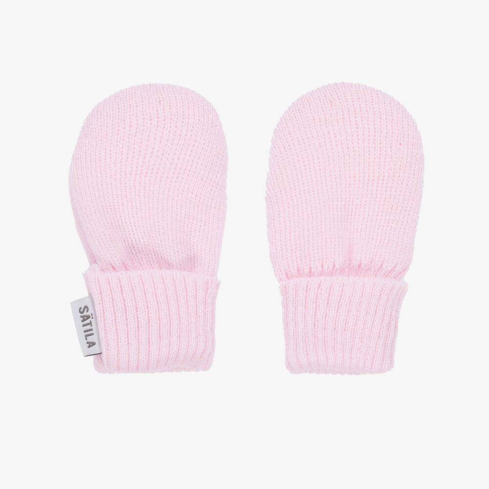 Sätila of Sweden-قفازات أكريليك محبوك لون زهري للمولودات | Childrensalon Outlet