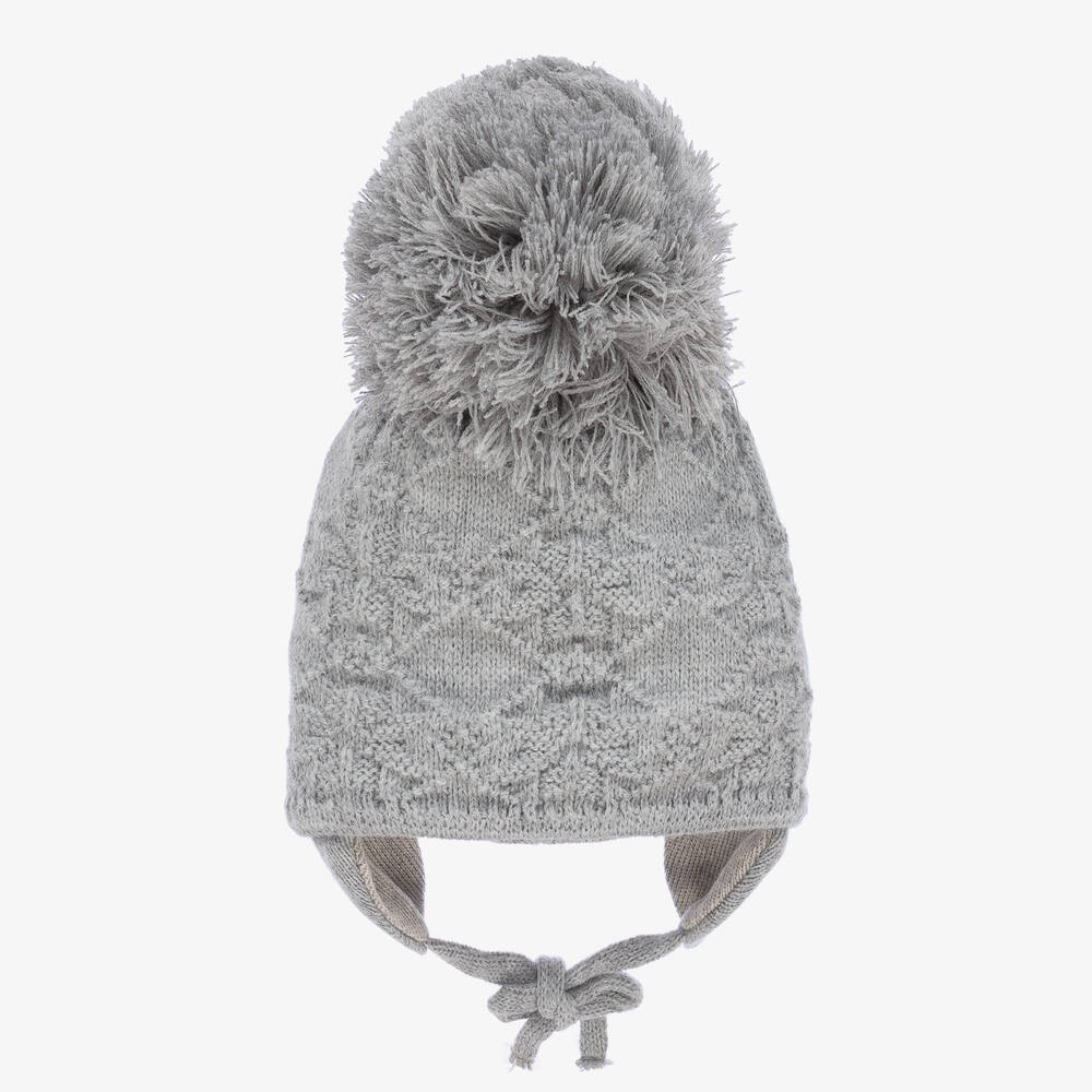 Sätila of Sweden-Grey Cassie Giant Pom-Pom Hat | Childrensalon Outlet