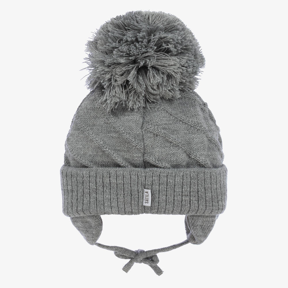 Sätila of Sweden-Grey Jim Giant Pom-Pom Hat | Childrensalon Outlet