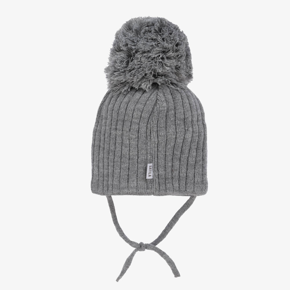 Sätila of Sweden-Grey Park Large Pom-Pom Hat | Childrensalon Outlet