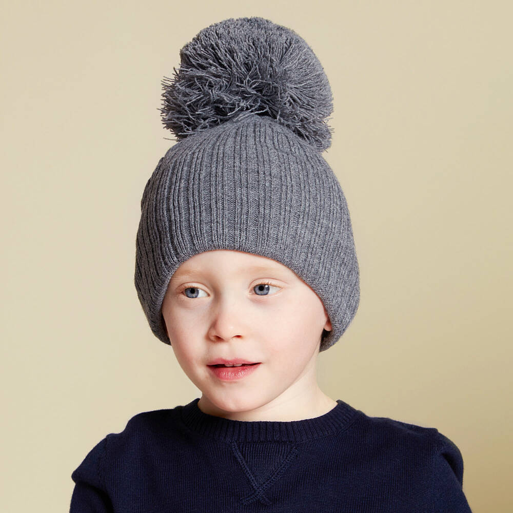 Sätila of Sweden-Grey Park Large Pom-Pom Hat | Childrensalon Outlet