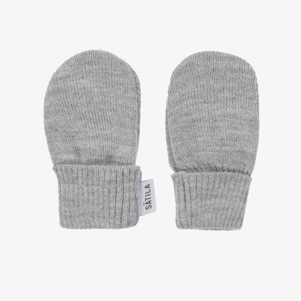 Sätila of Sweden-Grey Trixie Knitted Baby Mittens | Childrensalon Outlet