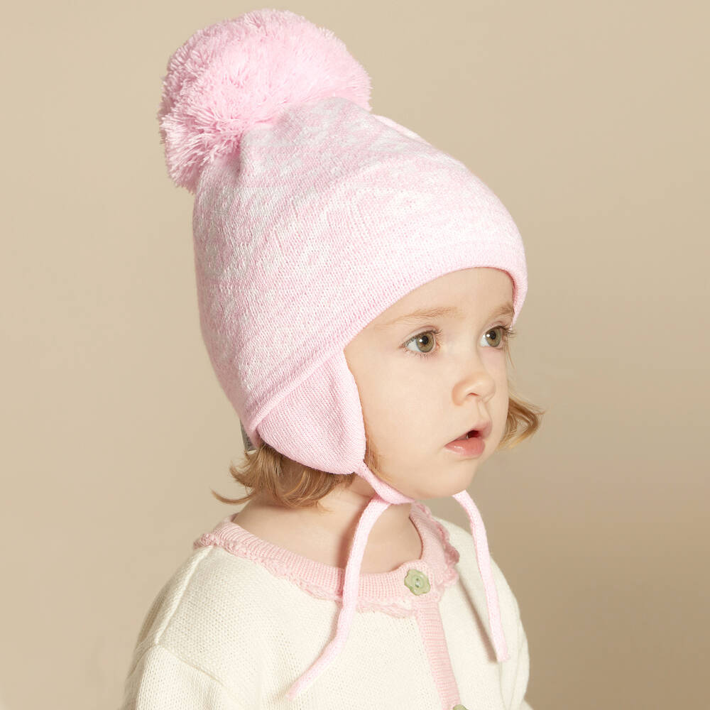 Sätila of Sweden-Pink Alice Knitted Large Pom-Pom Beanie | Childrensalon Outlet