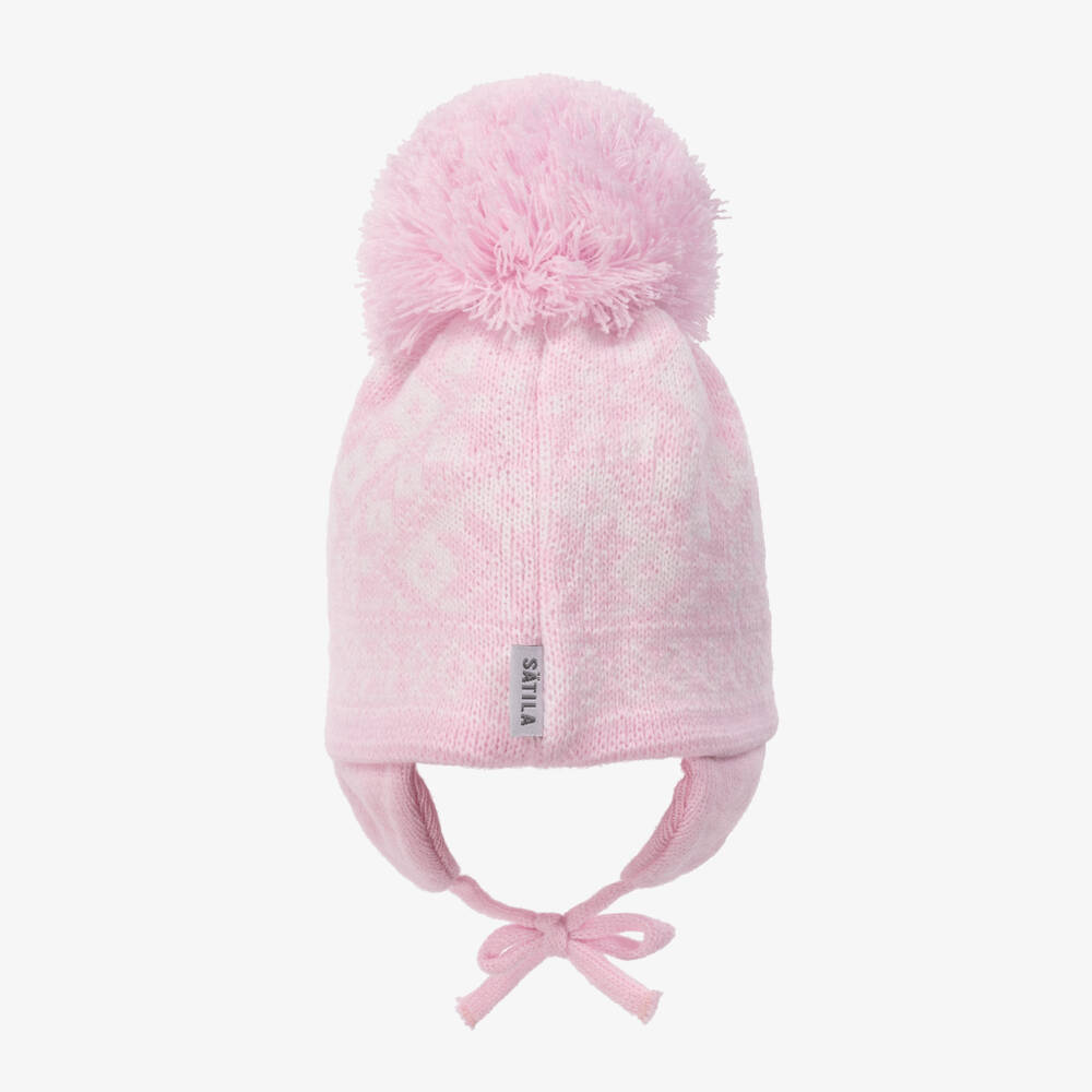 Sätila of Sweden-Pink Alice Knitted Large Pom-Pom Beanie | Childrensalon Outlet