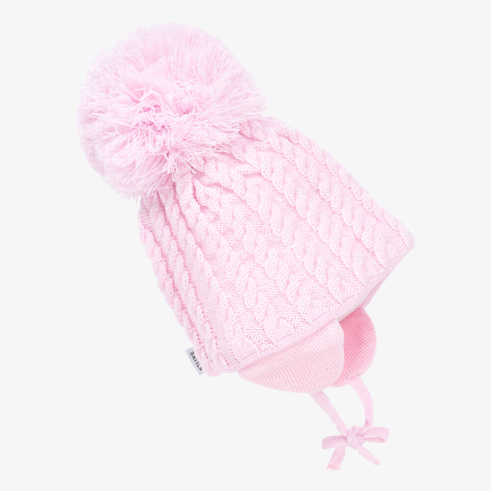 Sätila of Sweden-Pink Laura Knitted Giant Pom-Pom Beanie | Childrensalon Outlet