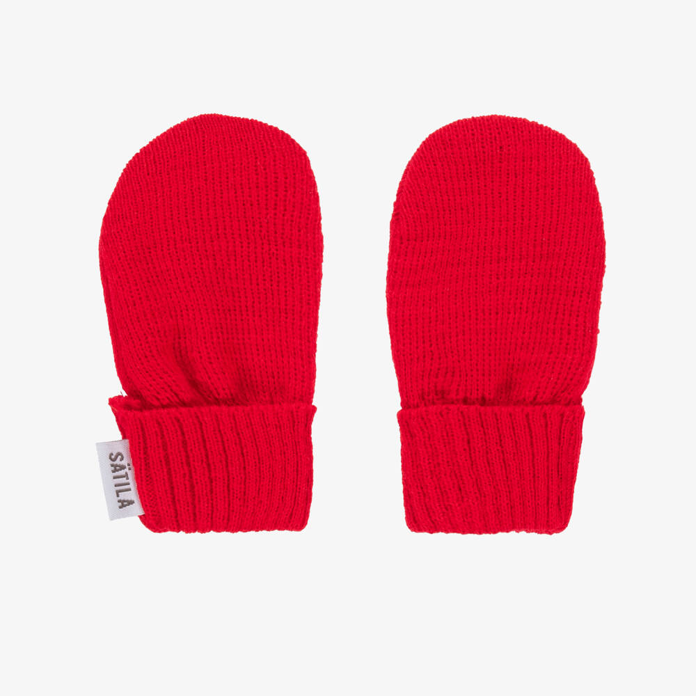 Sätila of Sweden-Red Trixie Knitted Baby Mittens | Childrensalon Outlet