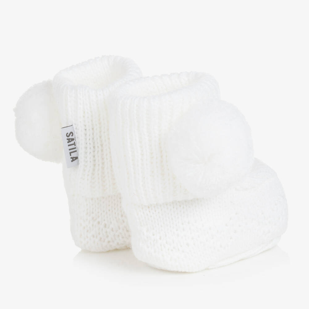 ساتيلا أوف سويدن-بوت أكريليك محبوك لون أبيض للأطفال | Childrensalon Outlet
