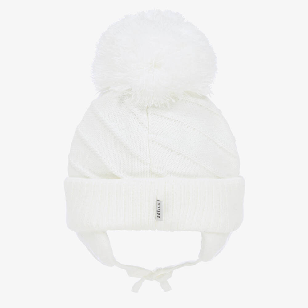 Sätila of Sweden-White Jim Giant Pom-Pom Hat | Childrensalon Outlet