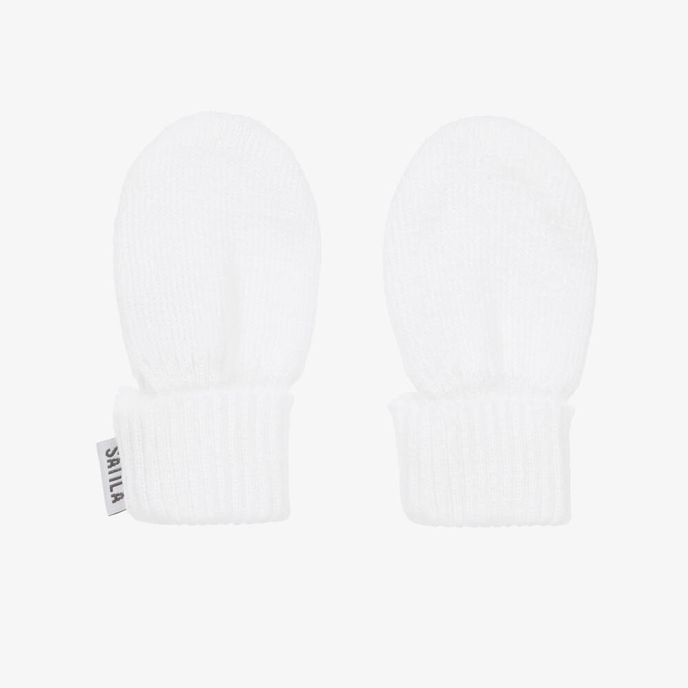 Sätila of Sweden-قفازات أكريليك محبوك لون أبيض للأطفال | Childrensalon Outlet