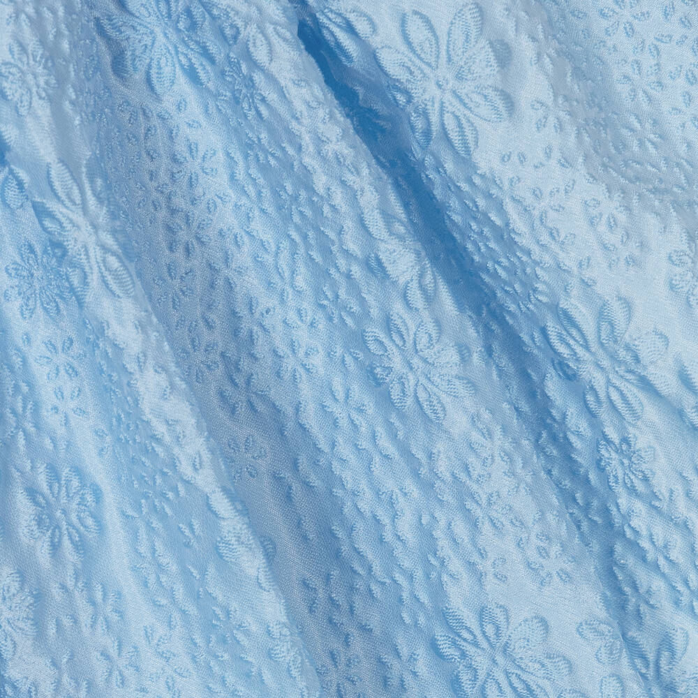 Self-Portrait-Girls Blue Floral-Jacquard Bow Dress | Childrensalon Outlet