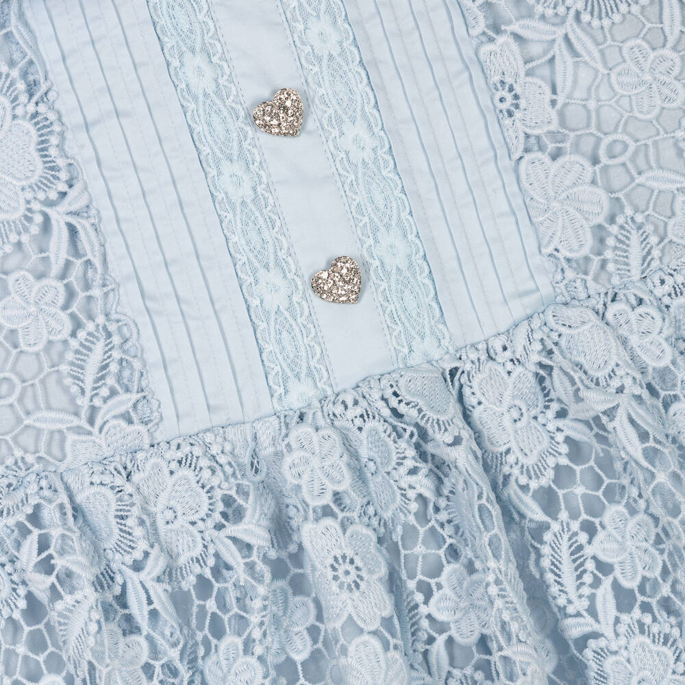 Self-Portrait-فستان دانتيل جوبير لون أزرق | Childrensalon Outlet