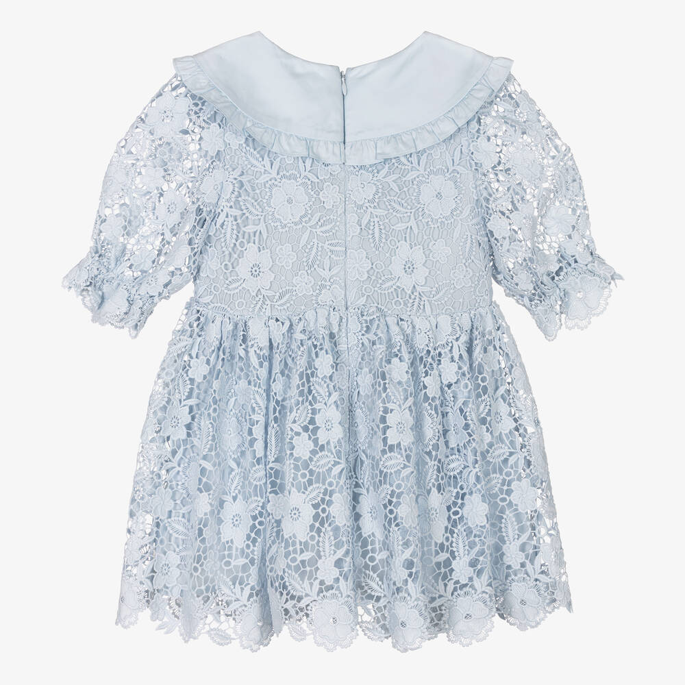 Self-Portrait-فستان دانتيل جوبير لون أزرق | Childrensalon Outlet