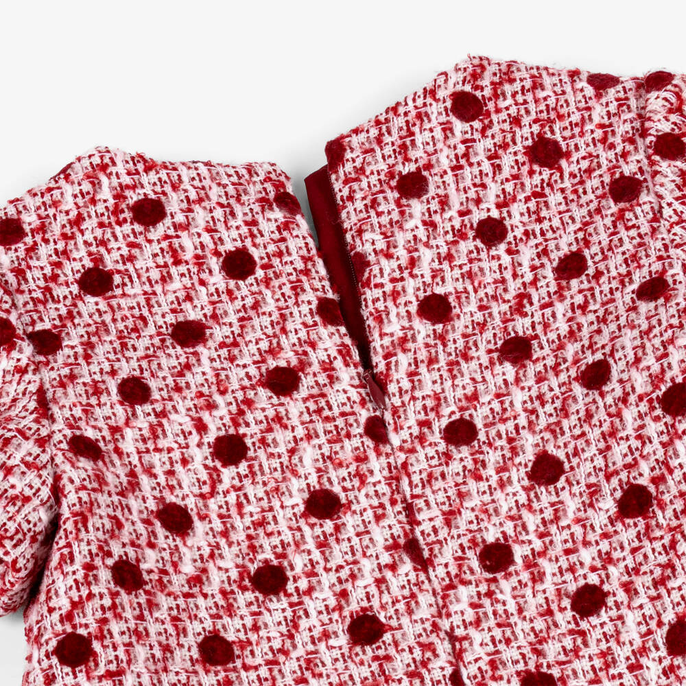 Self-Portrait-Girls Burgundy Red Tweed Dress | Childrensalon Outlet