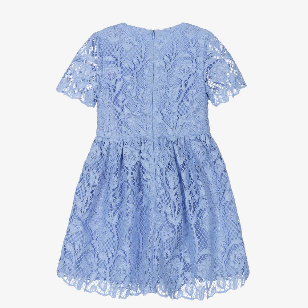 Self-Portrait-Girls Cornflower Lace Dress | Childrensalon Outlet