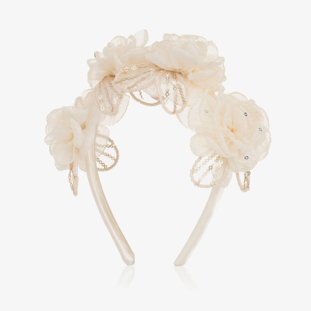 Self-Portrait-Girls Cream Blossom Headband | Childrensalon Outlet