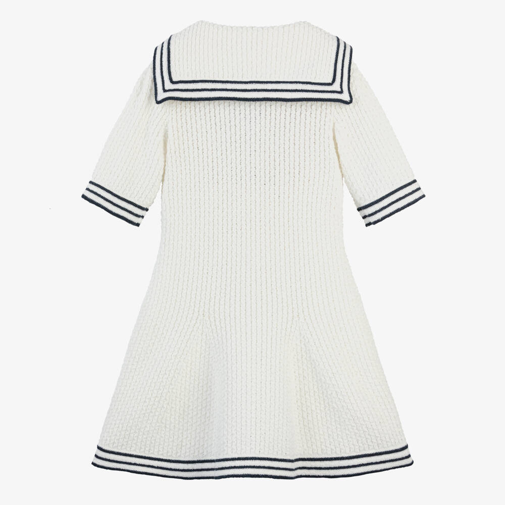 Self-Portrait-Girls Cream Nautical Knit Dress | Childrensalon Outlet