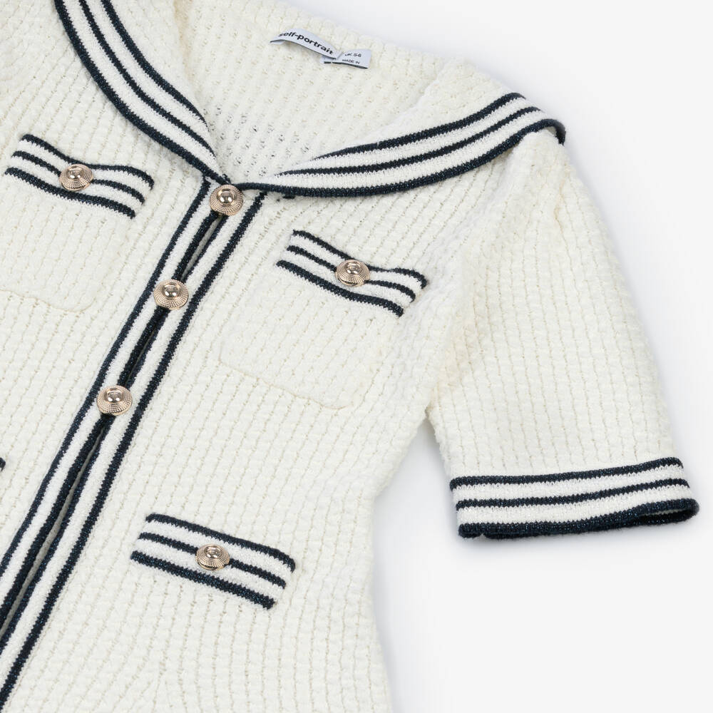 Self-Portrait-Girls Cream Nautical Knit Dress | Childrensalon Outlet