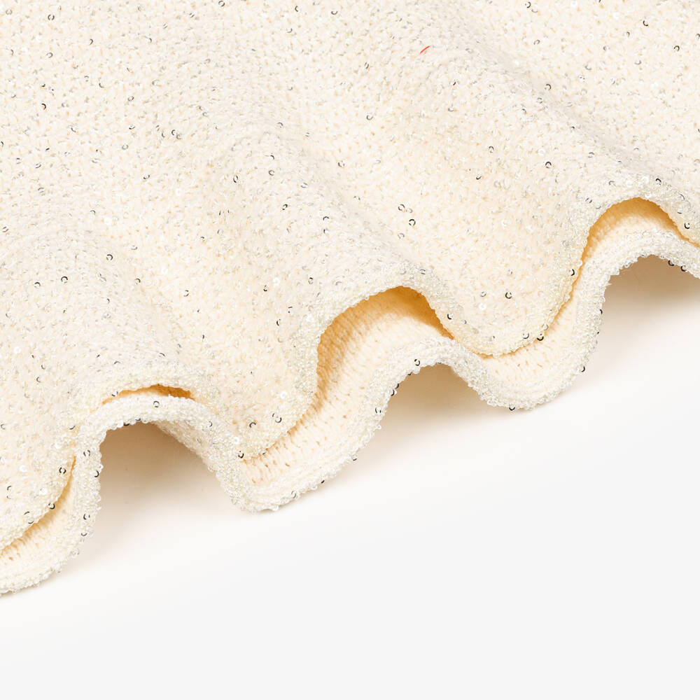 Self-Portrait-Girls Cream Sequin Knit Dress | Childrensalon Outlet