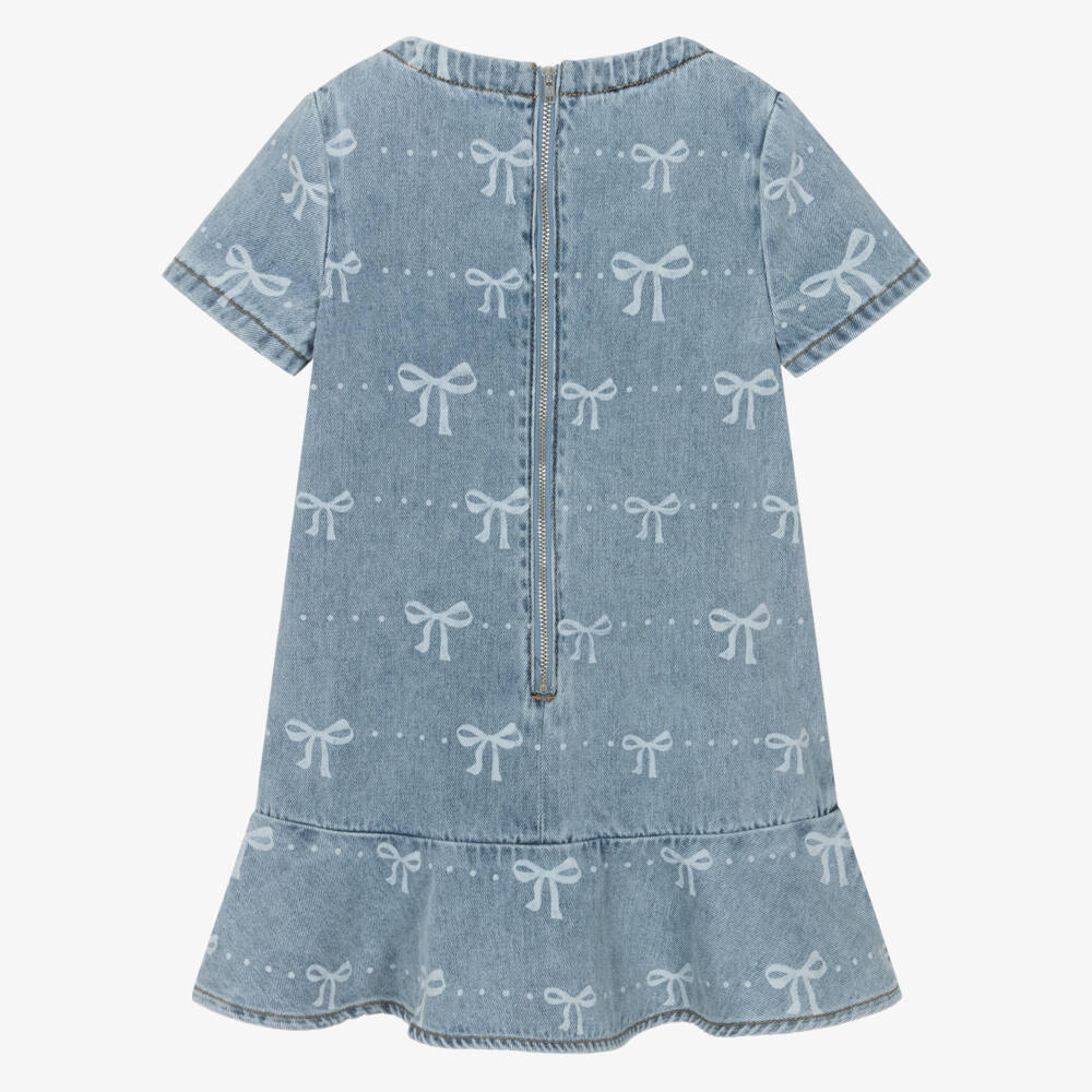 Self-Portrait-Girls Denim Dress with Bow Design | Childrensalon Outlet