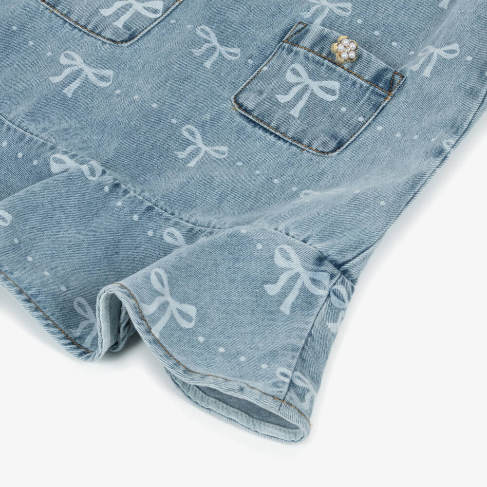 Self-Portrait-Girls Denim Dress with Bow Design | Childrensalon Outlet