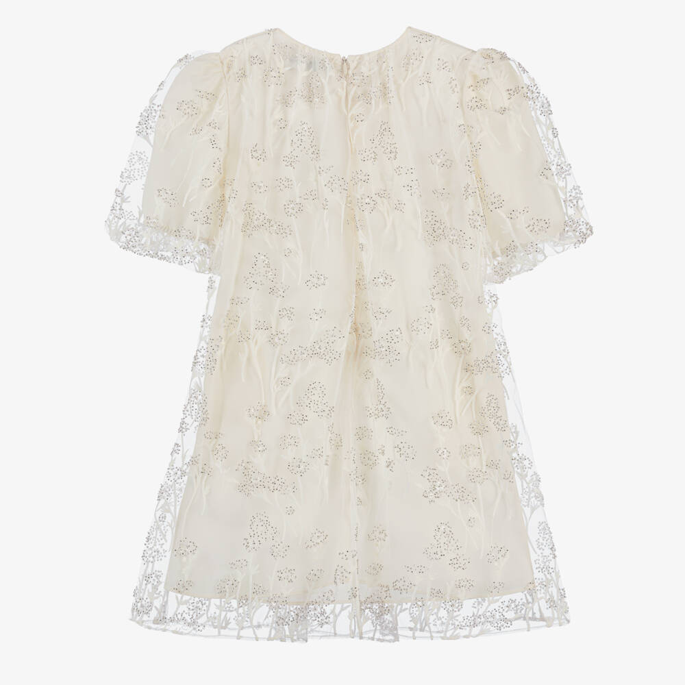 Self-Portrait-Girls Elegant Ivory Glitter Gown | Childrensalon Outlet