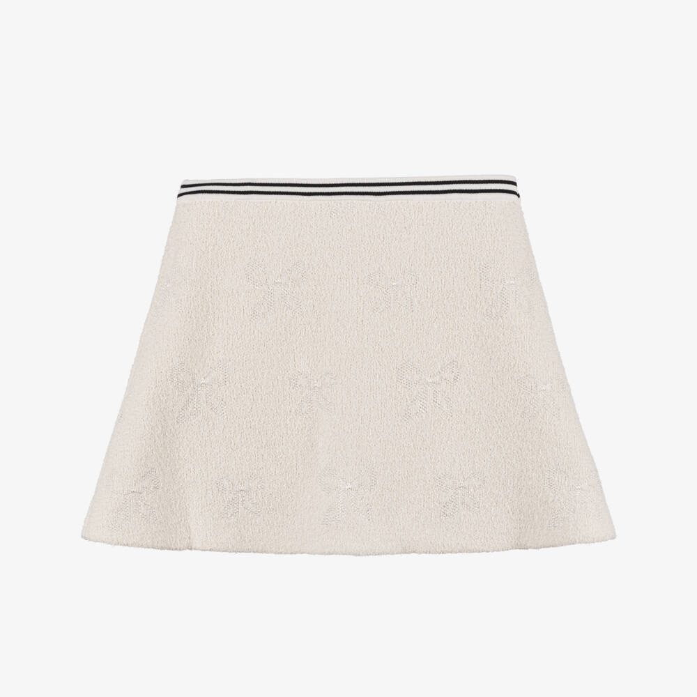 Self-Portrait-Girls Elegant Ivory Jacquard Knit Skirt | Childrensalon Outlet