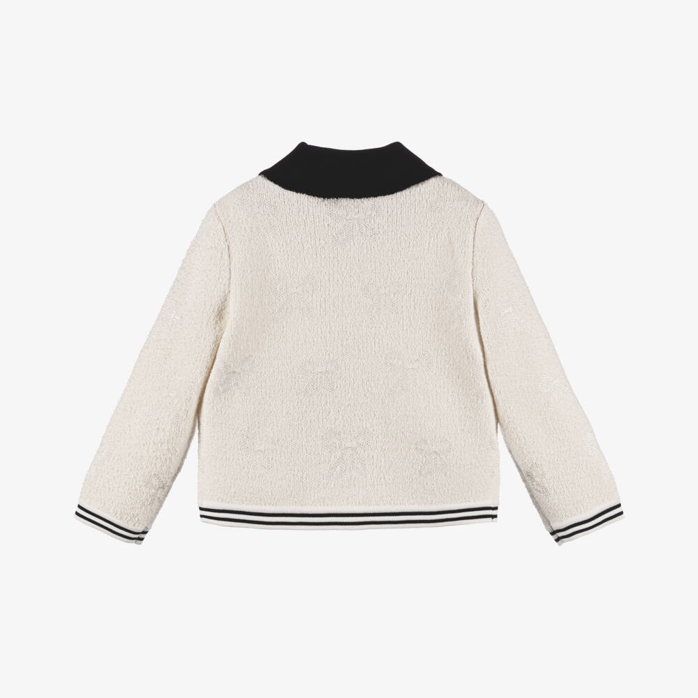 Self-Portrait-Girls Elegant Ivory Knit Cardigan | Childrensalon Outlet