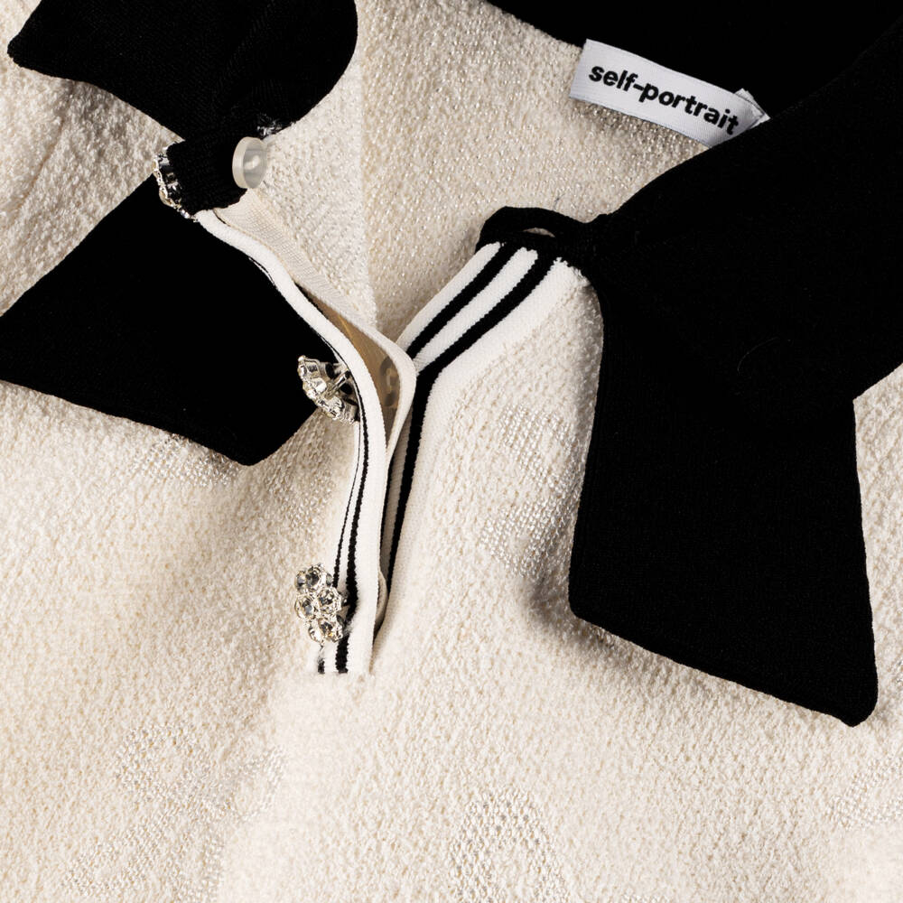 Self-Portrait-Girls Elegant Ivory Knit Dress | Childrensalon Outlet