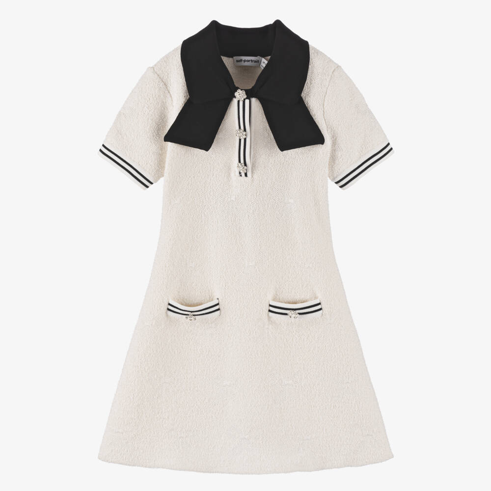 Self-Portrait-Girls Elegant Ivory Knit Dress | Childrensalon Outlet