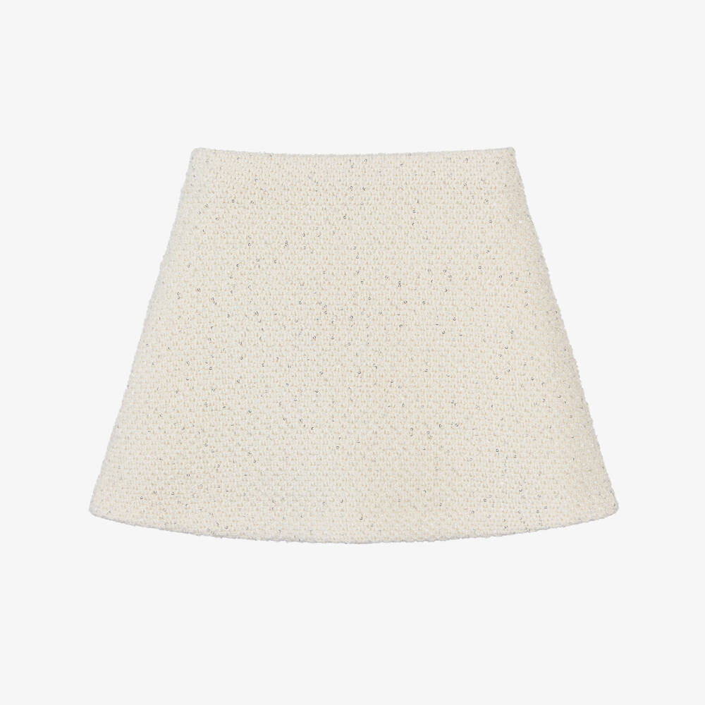 Self-Portrait-Girls Elegant Ivory Knit Skirt | Childrensalon Outlet