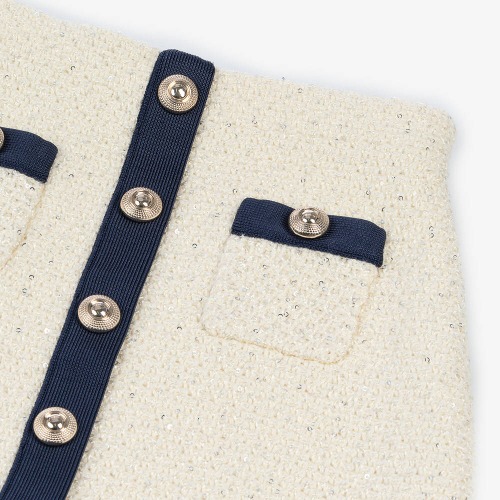 Self-Portrait-Girls Elegant Ivory Knit Skirt | Childrensalon Outlet