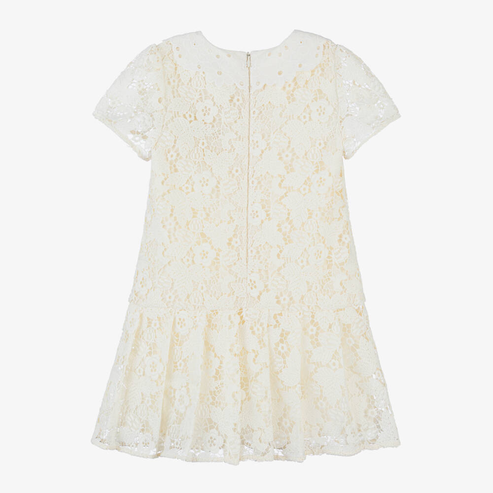 Self-Portrait-Girls Elegant Ivory Lace Dress | Childrensalon Outlet