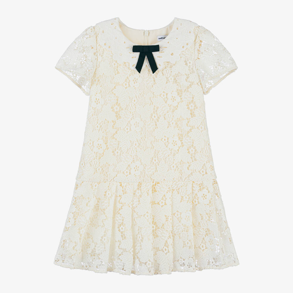 Self-Portrait-Girls Elegant Ivory Lace Dress | Childrensalon Outlet