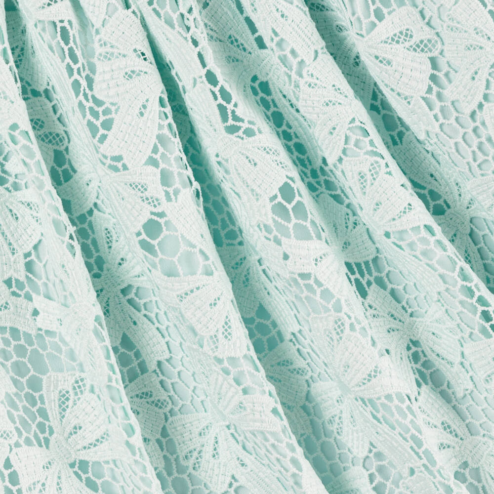 Self-Portrait-Girls Elegant Turquoise Lace Frock | Childrensalon Outlet