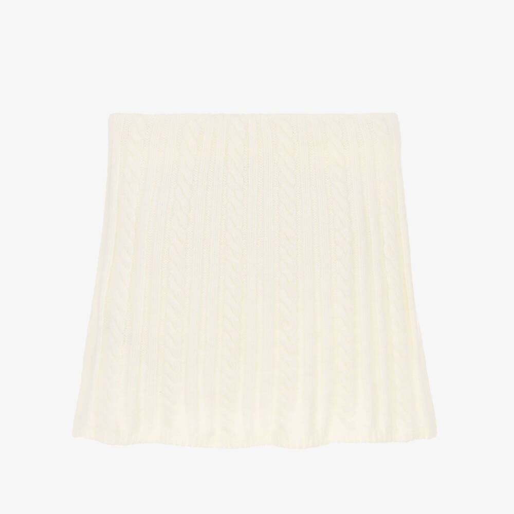 Self-Portrait-Girls Ivory Cable Wool Knit Skirt | Childrensalon Outlet