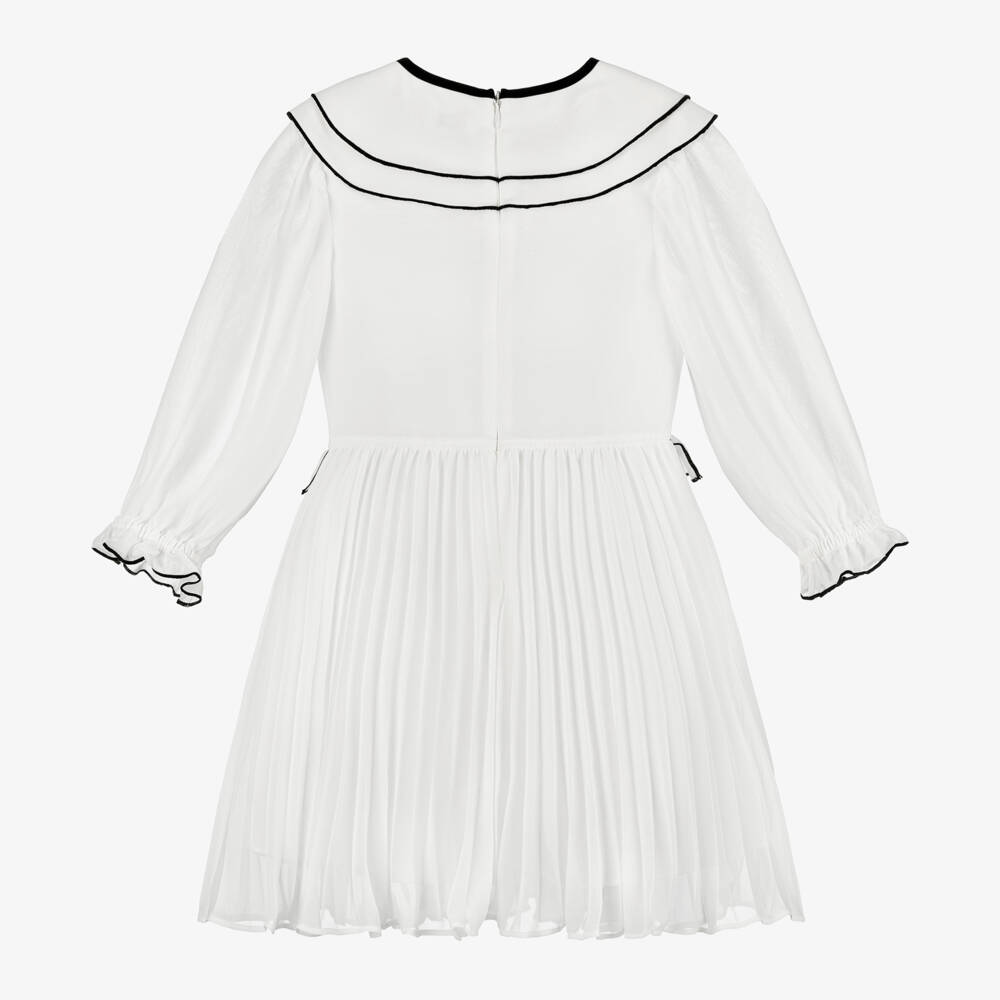 Self-Portrait-Girls Ivory Chiffon Bow Dress | Childrensalon Outlet