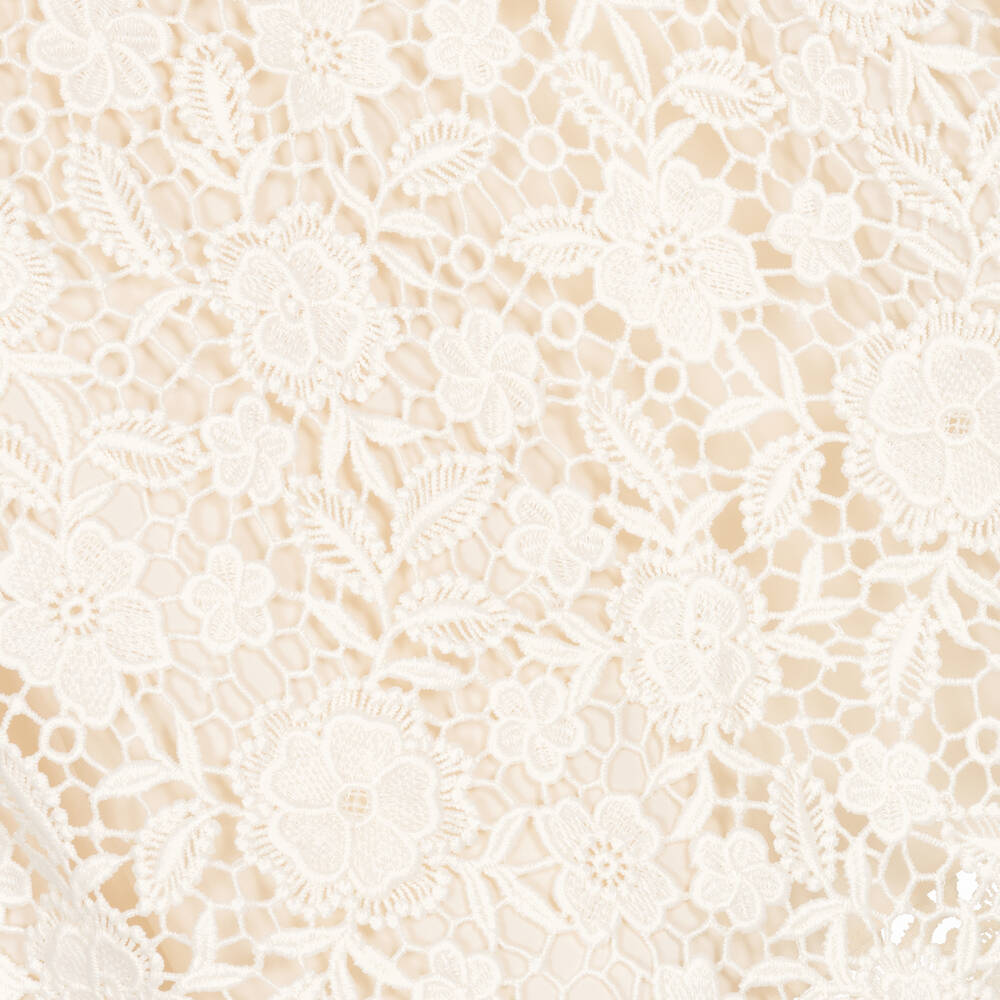 Self-Portrait-Girls Ivory Chiffon Lace Dress | Childrensalon Outlet