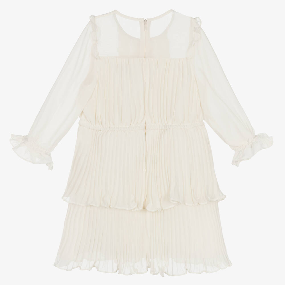 Self-Portrait-فستان شيفون بطبقات لون عاجي | Childrensalon Outlet