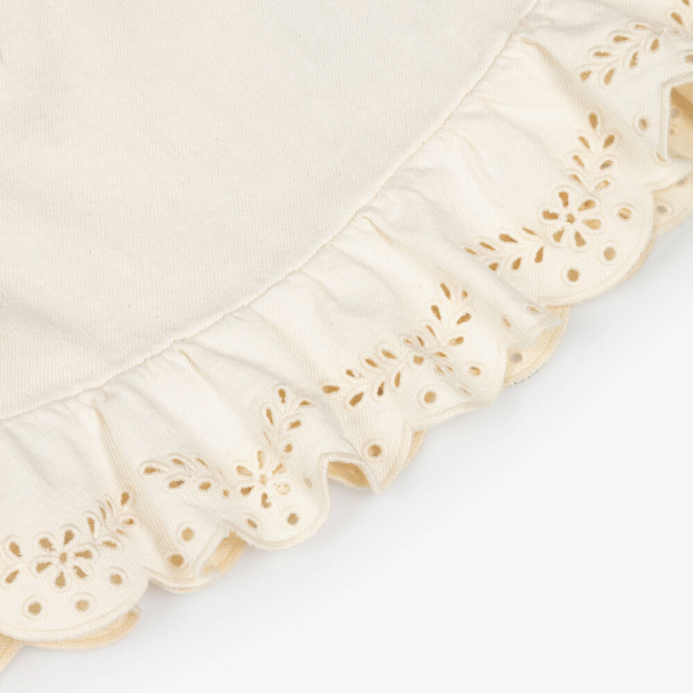 Self-Portrait-Girls Ivory Denim Skirt with Cherry Motifs | Childrensalon Outlet