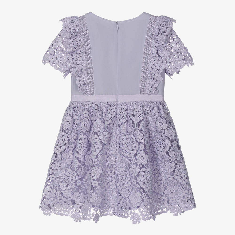 Self-Portrait-فستان دانتيل جوبير لون بنفسجي ليلكي | Childrensalon Outlet