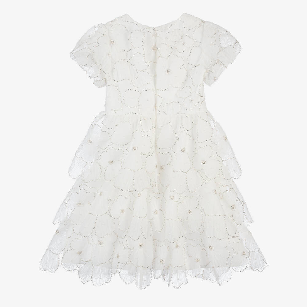 Self-Portrait-Girls Lush Ivory Floral Gown | Childrensalon Outlet