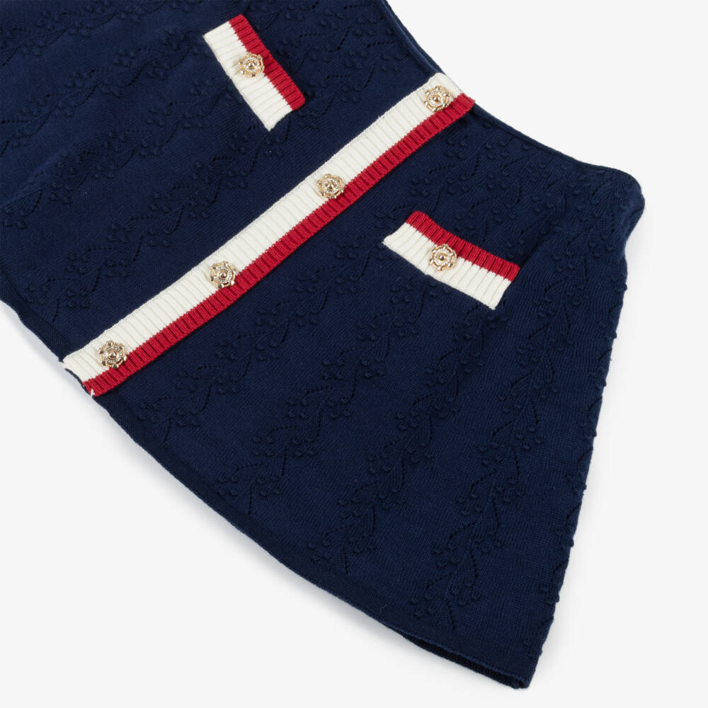 Self-Portrait-Girls Nautical Textured Knit Skirt | Childrensalon Outlet