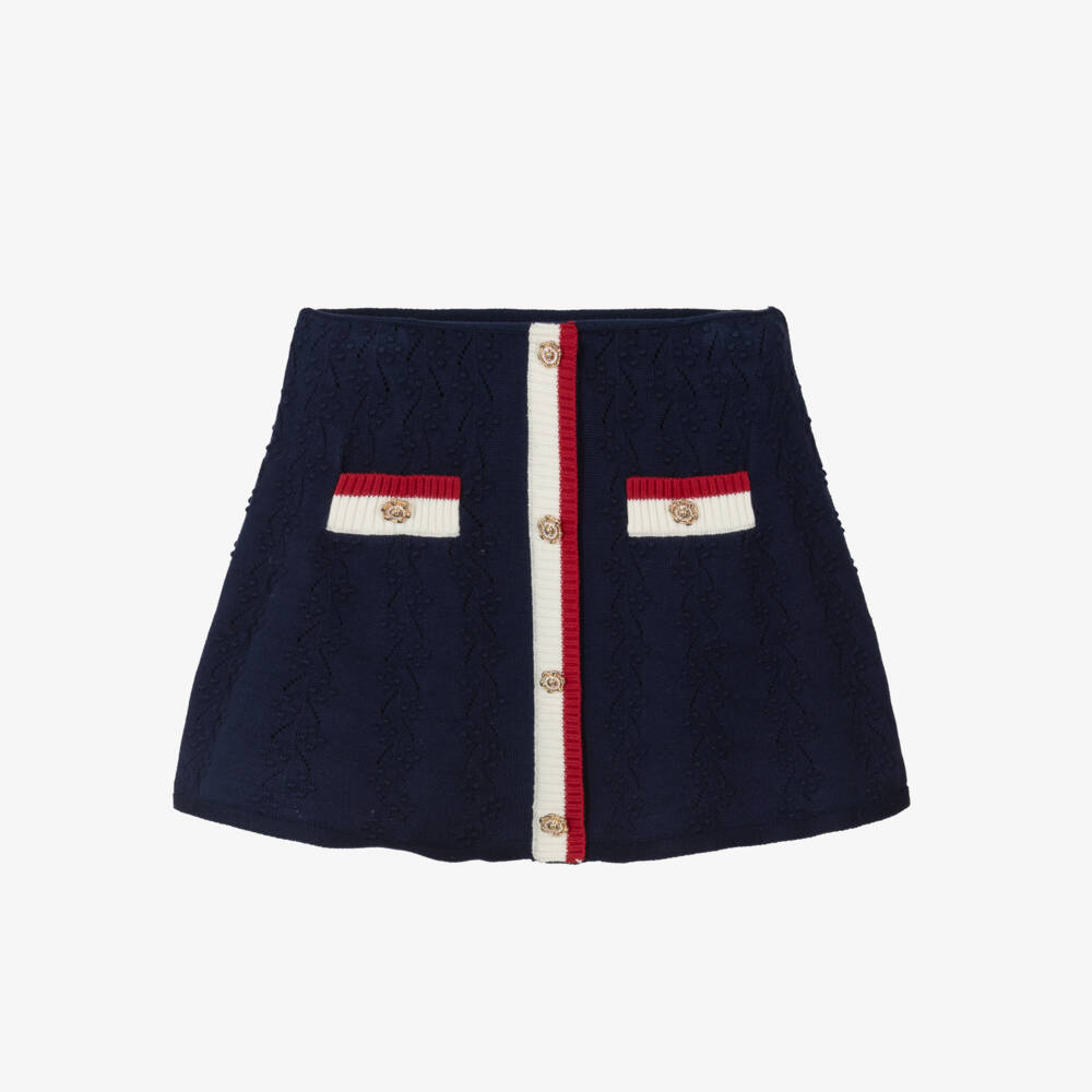Self-Portrait-Girls Nautical Textured Knit Skirt | Childrensalon Outlet