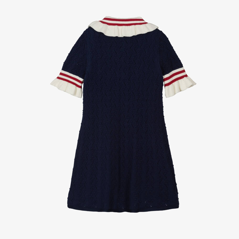 Self-Portrait-Girls Navy Nautical Knit Dress | Childrensalon Outlet