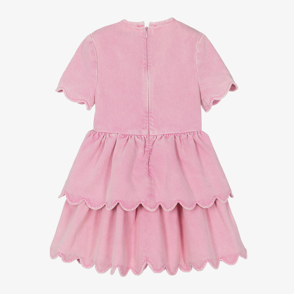 Self-Portrait-Girls Pink Denim Scallop Dress | Childrensalon Outlet