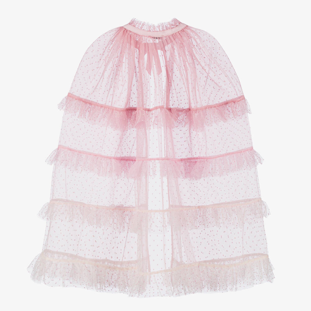 Self-Portrait-Girls Pink Gradient Tulle Cape | Childrensalon Outlet