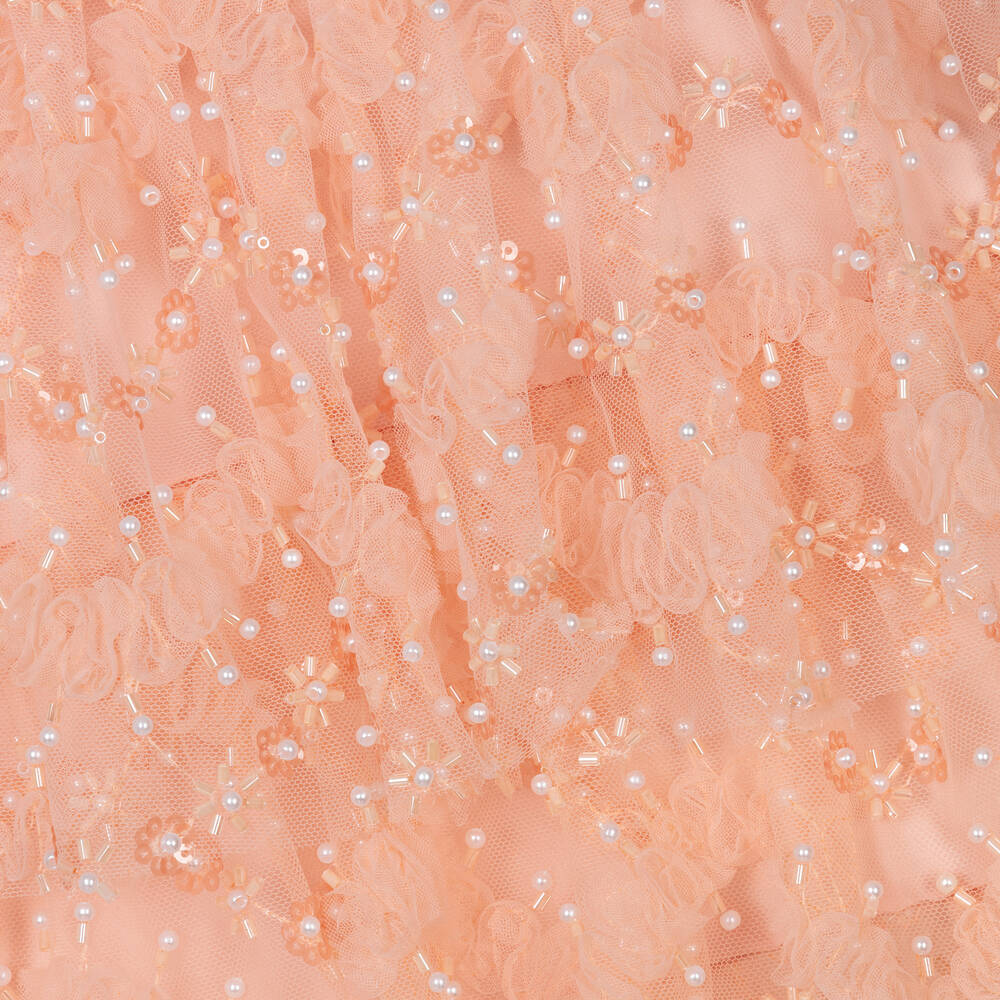 Self-Portrait-Girls Pink Tulle Sequin Dress | Childrensalon Outlet