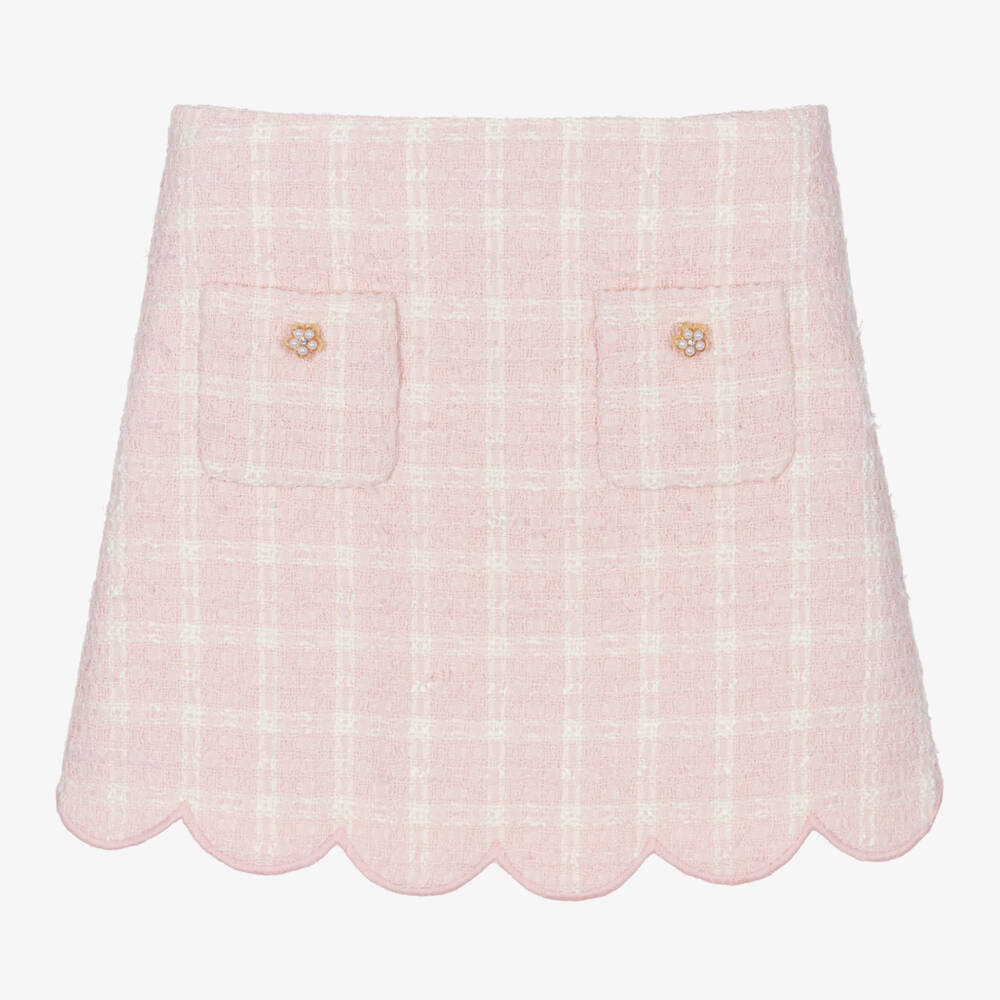 Self-Portrait-Girls Rose Tweed A-line Skirt | Childrensalon Outlet