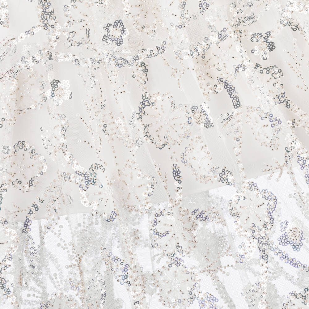 Self-Portrait-Girls Silver-Embellished Tulle Dress | Childrensalon Outlet